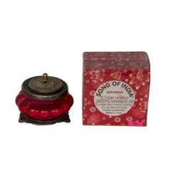 Ręcznie robiona świeca w szkle z orientalnym motywem - zapach Aphrodesia