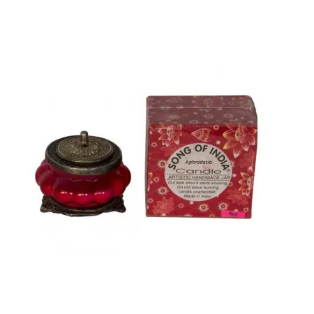 Ręcznie robiona świeca w szkle z orientalnym motywem - zapach Aphrodesia