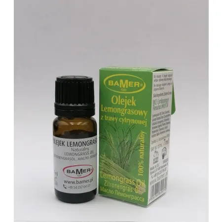 BAMER OLEJEK ETERYCZNY LEMONGRASOWY Z TRAWY CYTRYNOWEJ 100% NATURALNY